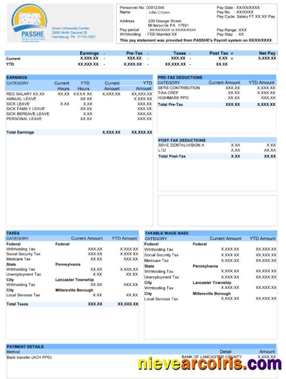 USA DIXON University center paystub